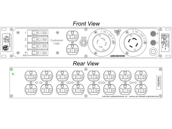 Motion Labs Rac Pac rack mount power distribution unit with breakered outlets for equipment racks - imagen 9