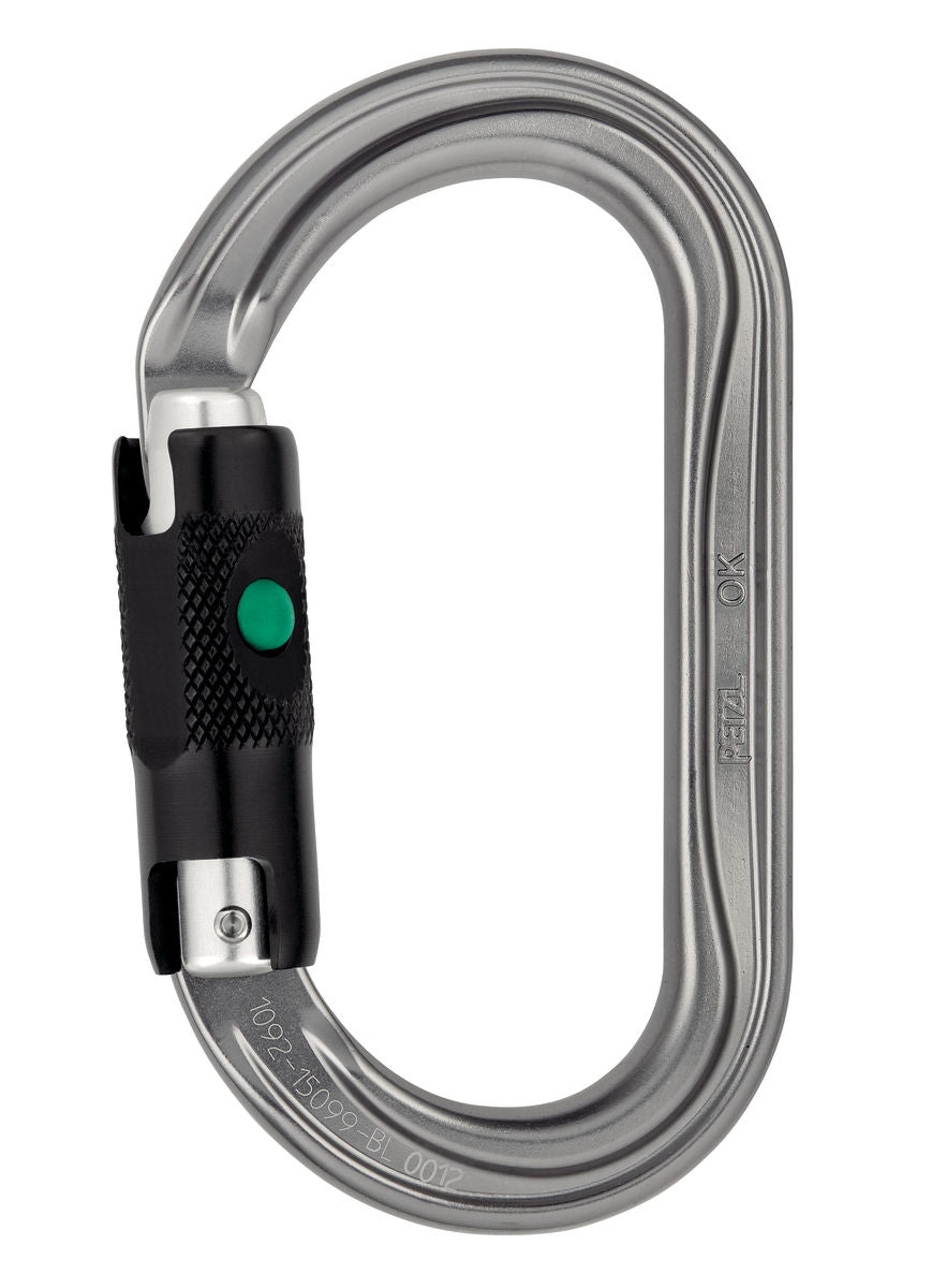 Mosquetón Petzl OK ovalado de aluminio con sistema BALL-LOCK, diseñado para una carga óptima de dispositivos de sección ancha. - imagen 3