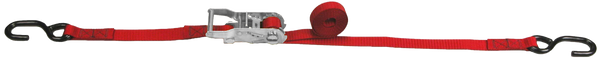 Lift All 1"X 8 Ft W/Coated S-Hooks Motorcycle Strap Red W/Ratchet Load Hugger Tiedown