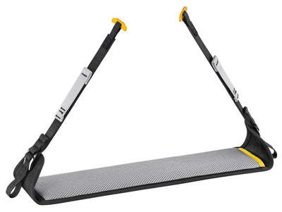 Petzl Litepod ergonomic work seat for rope access and work-at-height professionals. Features a wide, stable seat for comfort, adjustable straps with self-locking DOUBLEBACK buckles, and multiple connection options. Equipped with two pre-shaped equipment loops for efficient load organization. Compact and lightweight for easy transport.