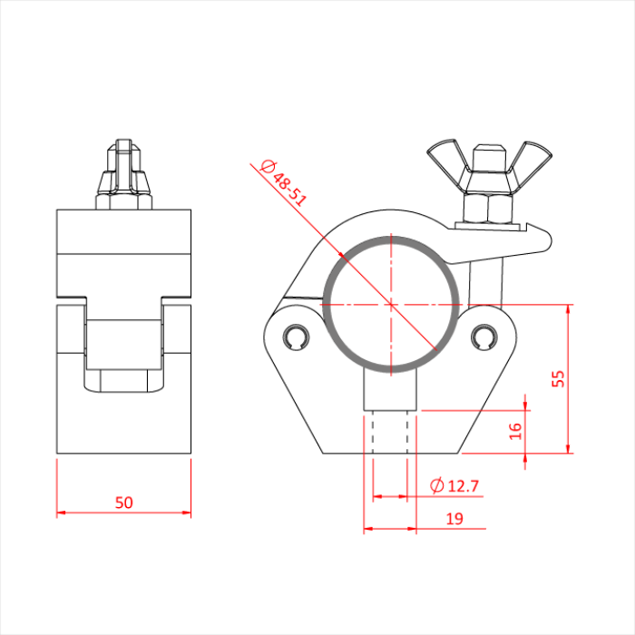 Doughty Half Coupler with Stainless Eye Bolt - imagen 3