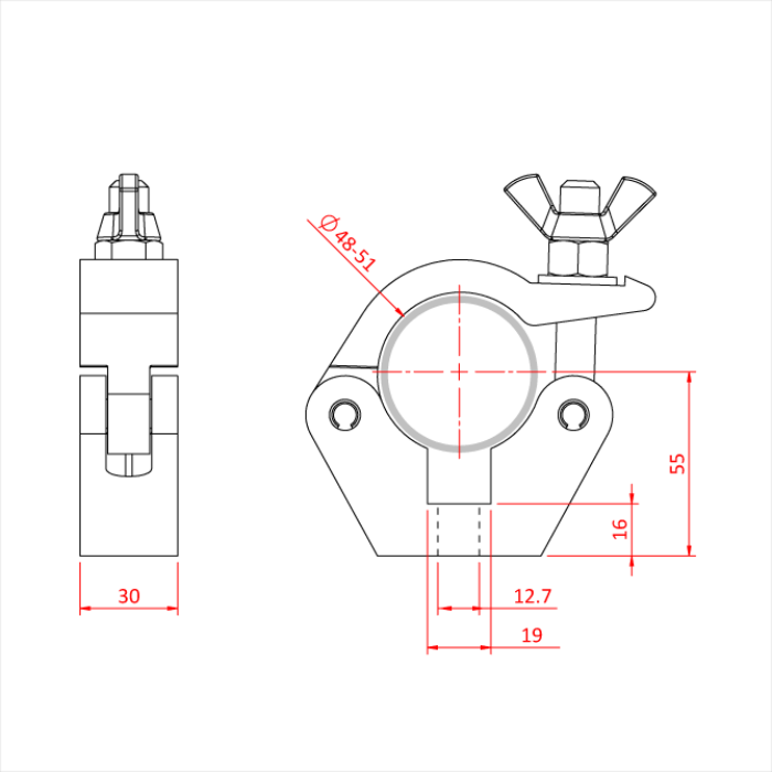 Doughty Slimline Half Coupler with Stainless Eye Bolt - imagen 3