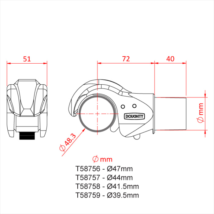 Doughty 48mm Claw Clamps - imagen 2