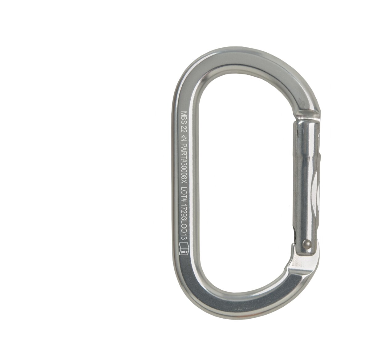 CMC Aluminum Oval Carabiner, aluminium oval locking carabiner for rigging, alternate view - imagen 2