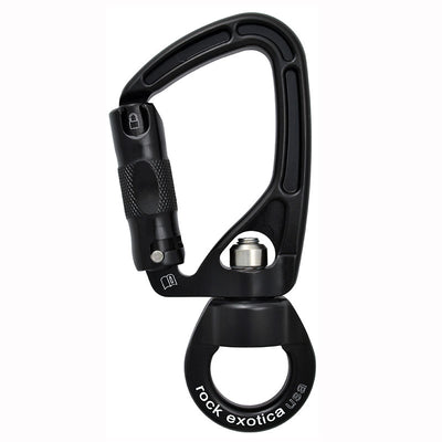 Rock Exotica SwivaEye (Autolock)– The SwivaEye is the integration of our technically advanced carabiners with our high-efficiency swivels. – Now available at MTN Shop US.