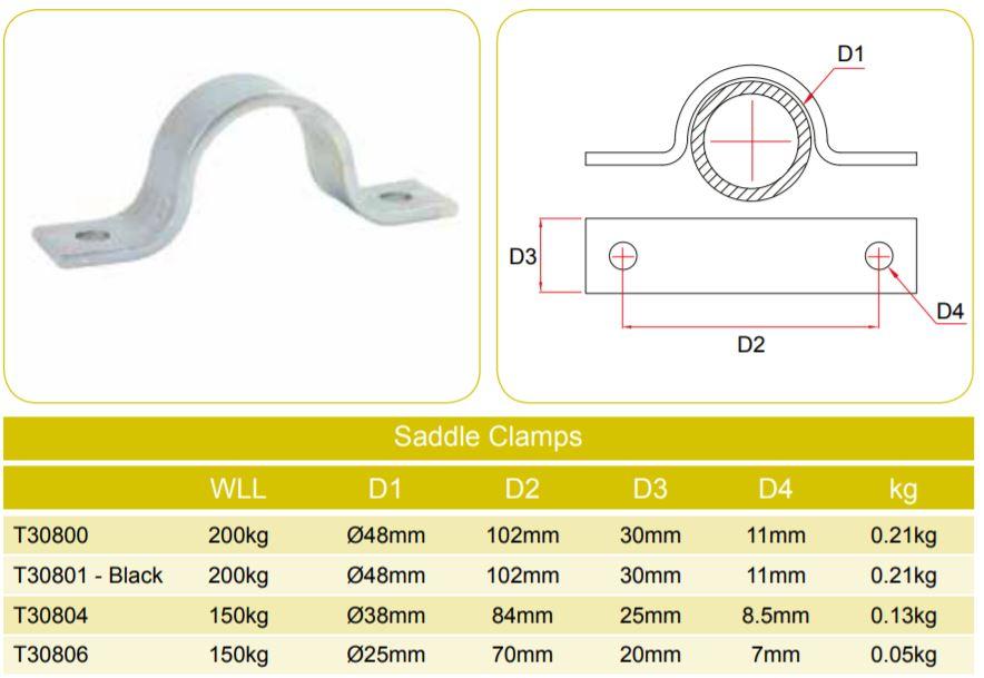 Doughty Saddle Clamps(Steel)- Fit 1''/1.5''/2'' Dia Tubes- MTN Shop EU - imagen 3