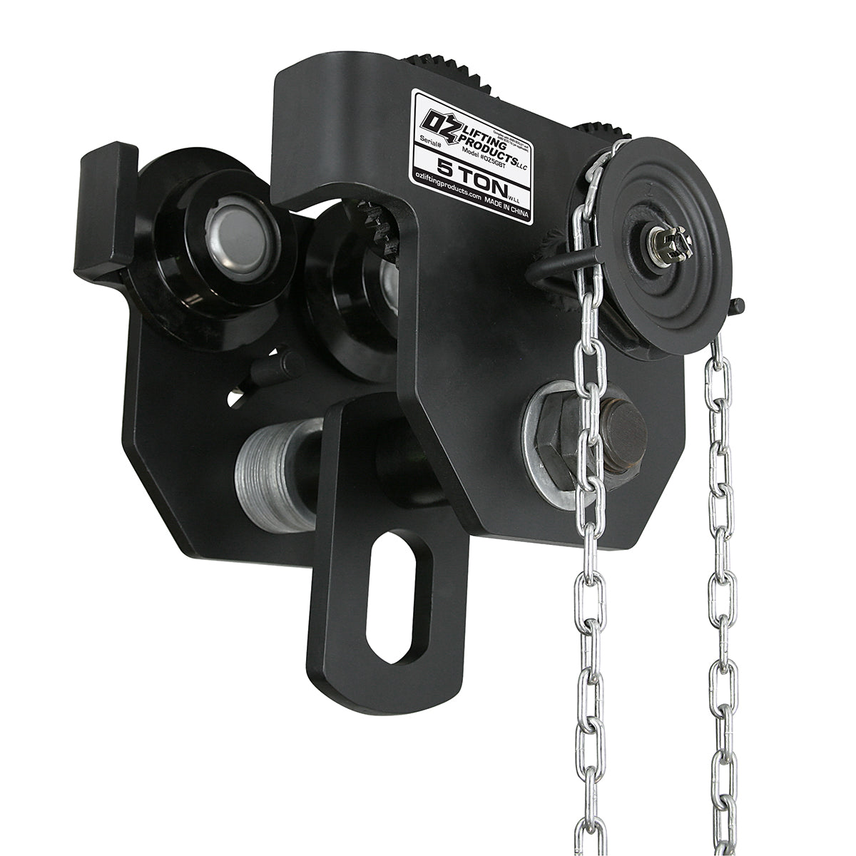 OZ Lifting Geared Beam Trolley– The Oz Lifting geared beam trolley is designed for use with manual or powered hoists to shift loads across a lateral plane with gearing for positive load positioning. The trolley is available with lifting capacities ranging from 1 ton to 30 tons. The trolley has a lightweight and robust construction that is both maneuverable and durable. – Now available at MTN Shop US. - imagen 4