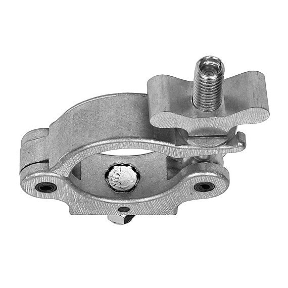 The Light Source Mega-Slim Coupler MSCM-CS — silver low-profile coupler side view showing clamp body and bolt assembly for pipe and truss tube mounting. - imagen 3