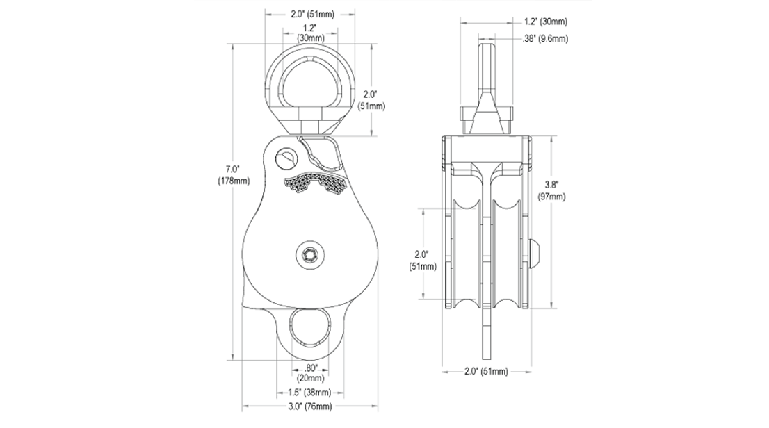Rock Exotica Omni-Block - Double-Sheave Pulley 2'' - imagen 4