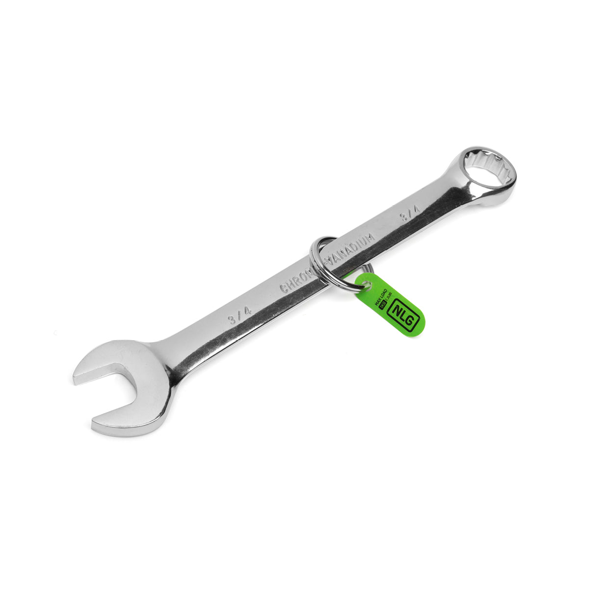 Silver wrench with a green tag on a white background - imagen 5