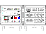 Motion Labs rolling rack PDU with front power meter, 5 wire cam input and thru, and breakered outputs in a shock-mounted ATA case - imagen 5