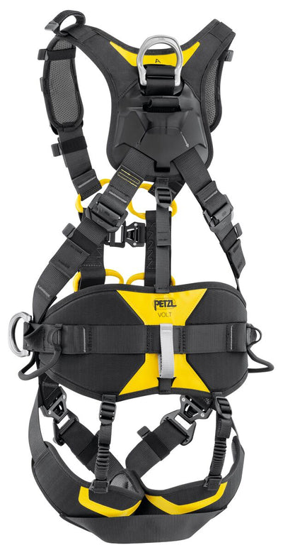 Petzl VOLT harness angled front view showing attachment points