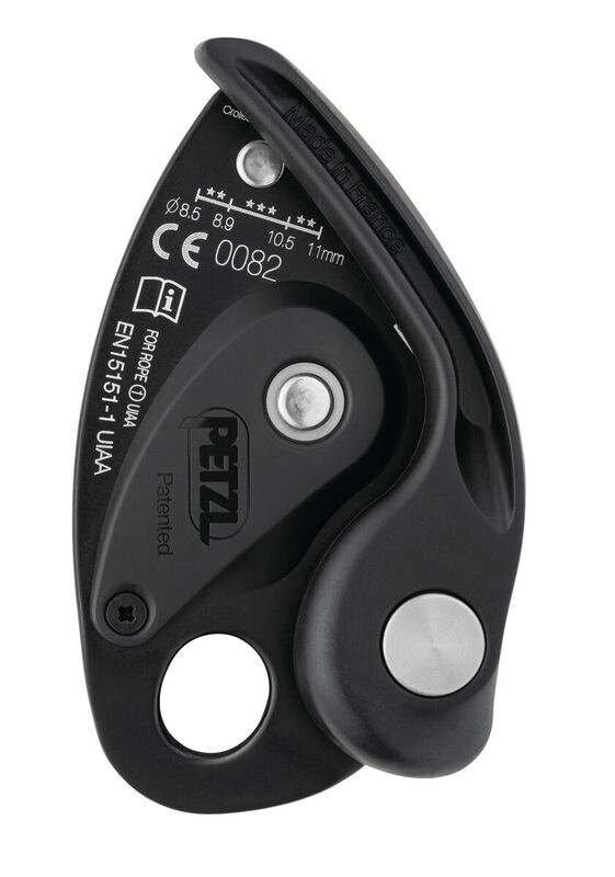 Back of the Petzl GRIGRI belay device with markings and Petzl logo - imagen 8