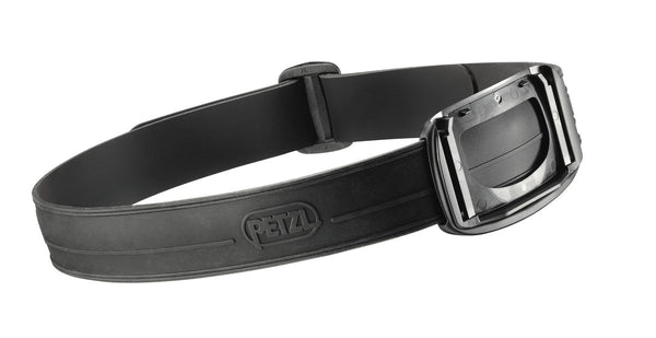 Black rubber headlamp mount for Petzl helmets