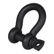 Green Pin Theatre Shackle SC matte black bow shackle with screw collar pin, front view