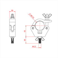 Doughty All Weather Slimline Hook Clamp - imagen 3