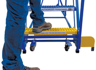 Vestil LAD-12-14-G Steel Rolling Warehouse Ladder 58 Degree 12 Grip Strut 23-9/16 In. Step Width 350 Lb. Capacity Blue - imagen 3