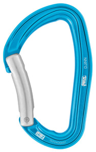 Mosquetón de escalada deportivo Petzl Djinn de aluminio azul con sistema Keylock, gatillo recto o curvo. - imagen 4