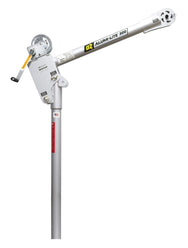 OZ Lifting Alumi-Lite aluminum OZA500DAV davit crane featuring a manual hand crank winch and cable system, side view on a white background. - imagen 3
