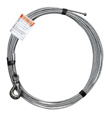 OZ Lifting 1/4" Galvanized / Stainless Steel Cable Assembly with Ball End Fitting and Swivel Hook with Latch