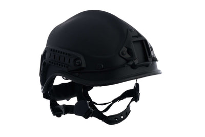 PMI R6L Patroller rescue helmet in glossy black with VAS shroud