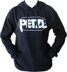 Black Petzl hooded sweatshirt with logo