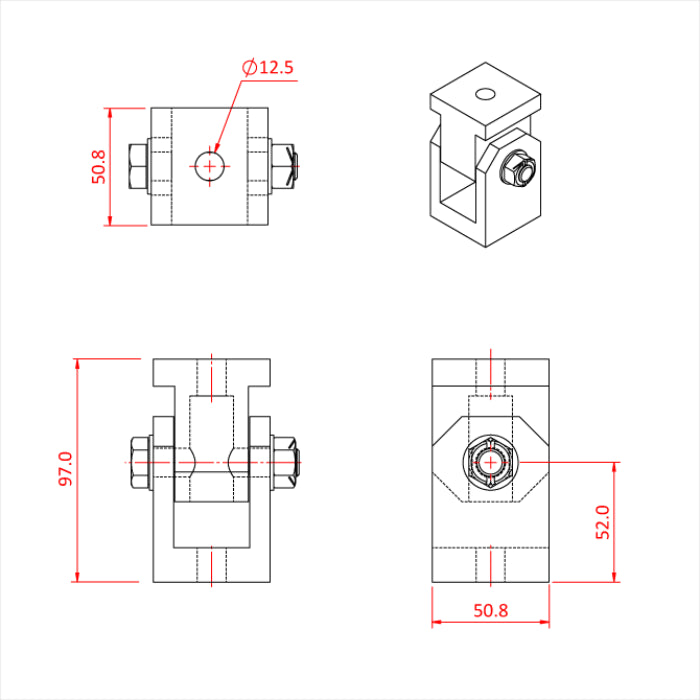 Doughty Pivot Hinge with Two Clamps, (Cheeseboro) - imagen 5