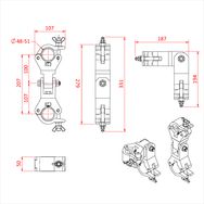 Doughty Pivot Hinge with Two Clamps, (Cheeseboro) - imagen 6