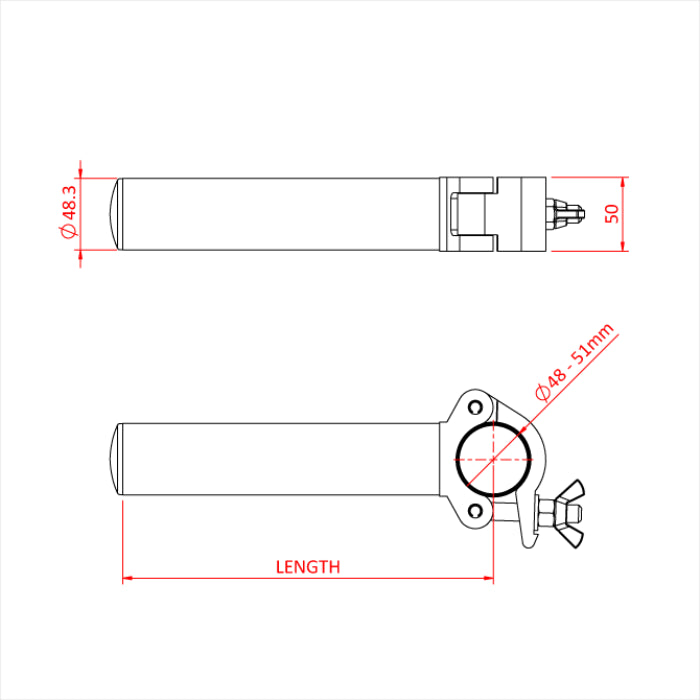 Brazos de pluma de aluminio Doughty-Negro - imagen 2