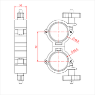 Doughty Super Lightweight Swivel Coupler, (Cheeseboro) - imagen 3