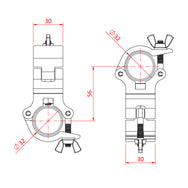 Doughty 32mm Atom Swivel Coupler - imagen 3
