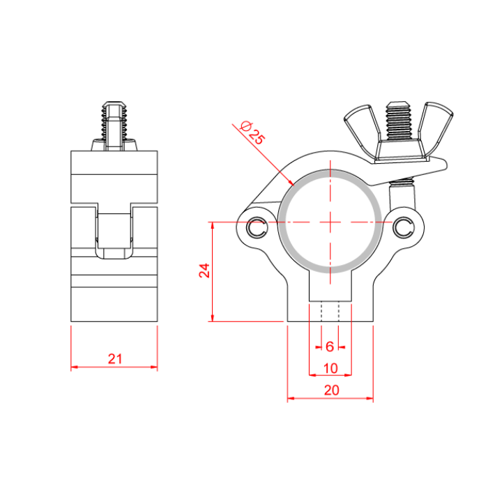 Doughty 25mm Half Coupler - Atom Clamps - imagen 3