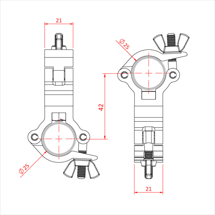Doughty 25mm Atom 90° Fixed Coupler - imagen 3