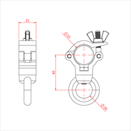 Doughty 25mm Atom Hanging Clamp - imagen 3