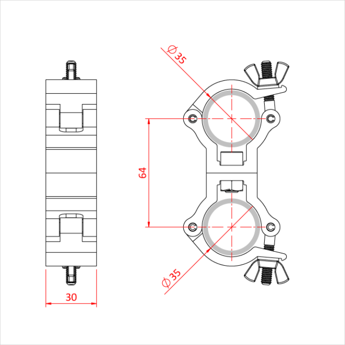 Doughty Swivel Coupler - Atom Clamp, (Cheeseboro) - imagen 3