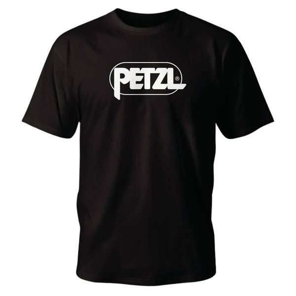 Black Petzl Adam T-shirt with logo design.