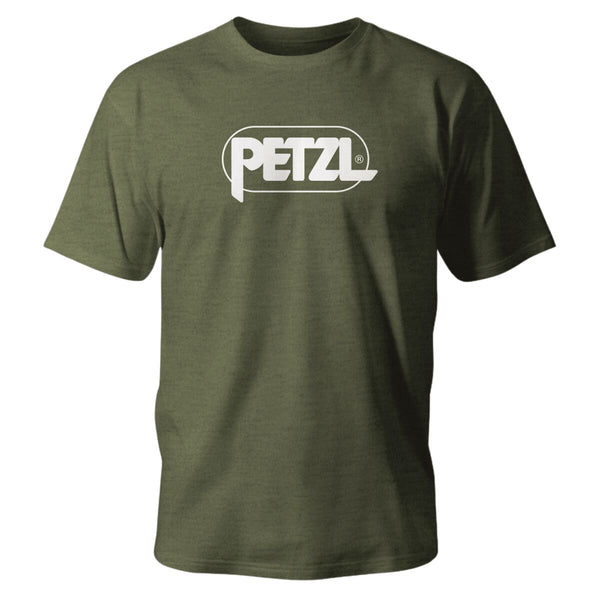 Black Petzl Adam T-shirt with logo design.