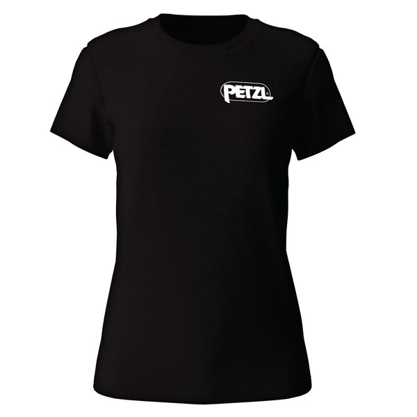 Petzl Eve T-Shirt – Women's cotton blend t-shirt for casual and outdoor wear, black with logo design
