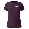 Petzl Eve T-Shirt – Women's cotton blend t-shirt for casual and outdoor wear, violet with logo design
