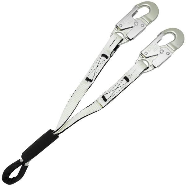 Kong Work Positioning Y-Lanyard– The Kong work positioning Y-Lanyard is a fall restraint lanyard with light weight aluminum snap hooks that provides excellent protection on the job. The lanyard has 10000lb Nylon webbing and has a length of 22" (55.8cm). The y-lanyard can also be used with the Back-Up in accordance to ANSI and CSA standards. The lanyard is suitable for use with roofs and inclined planes, metal structures, rope access, confined spaces and tree climbing or arboriculture. – Now available at MTN