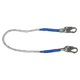 4' Rope Restraint Lanyard, Fixed-length with Steel Snap Hooks