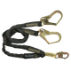 6' WeldTech® Nomex® Energy Absorbing Lanyard, Double-leg with Steel Rebar Hooks