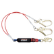 6' Leading Edge Cable Energy Absorbing Lanyard, Double-leg with Swivel Connectors and SRL D-ring