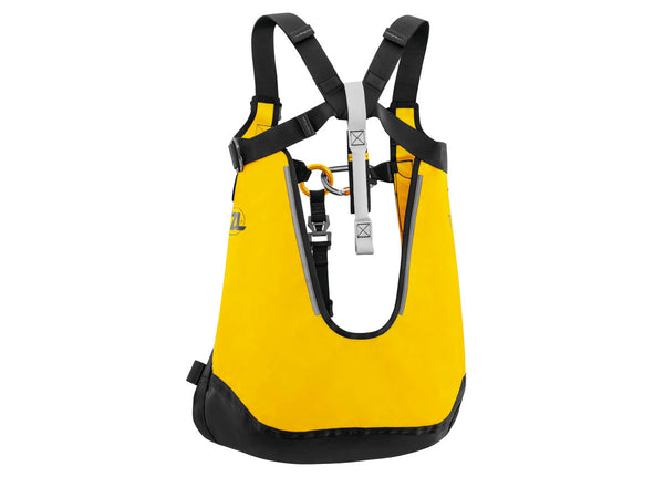 Petzl Thales Safety Chest Collar & Evacuation Triangle – The Petzl Thales safety chest collar and evacuation triangle with shoulder straps is engineered for use on helicopter evacuations, cable lift evacuations and rescue operations. The chest collar is used to secure an evacuee in emergency situations before evacuating with the triangle. Three hook and loop straps are used to quickly transition from the chest collar to the triangle configuration. Suspension with the Thales Triangle is more comfortable than