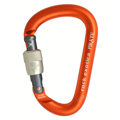 Rock Exotica Pirate Screw-Lock Carabiner– As an HMS, or pear-shaped carabiner, the Pirate easily accommodates the use of a wide range of gear. – Now available at MTN Shop US.