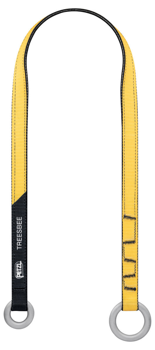 Petzl TREESBEE Anchor Strap For Tree Protection – The Petzl Treesbee Anchor Strap is a strap that provides friction protection for tree care when using ropes with spliced terminations. The strap protects the tree from abrasion while improving rope glide at the anchor. The anchor strap is used with ropes with spliced terminations by placing the splice through the small ring. The durable rings are made from galvanized steel. – Now available at MTN Shop US.