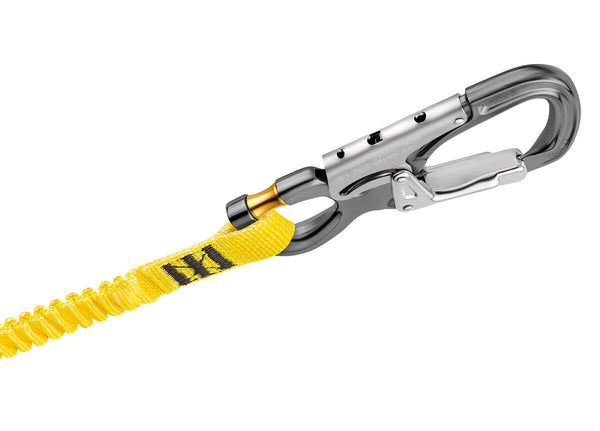 Petzl EASYHOOK OPEN Gated Connector - Combination of EASYHOOK OPEN with ABSORBICA-Y Lanyard