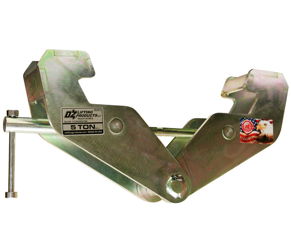 OZ Lifting USA Beam Clamps– The Oz Lifting USA beam clamp is engineered for use with manual or powered hoists to secure beams for lifting. The clamp is made with an all-steel fully-welded construction and allows for super-quick attachment to most I-beams. The clamps have all been individually tested and are available in 1 ton, 2 ton, 3 ton, 5 ton and 10 ton lifting capacities. – Now available at MTN Shop US.