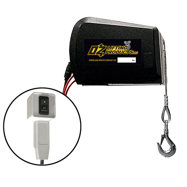 OZ Lifting Electric Winch– The Oz Lifting electric winches are lightweight and can be easily connected to OZ lifting davit cranes to allow for automatic lifting of a load. The winches are available in AC (110V) and DC (12V) and have a lifting capacity of 1200lbs. The winches allow custom overload settings and have fully-enclosed gearing to keep debris and contaminants from interfering with operations, – Now available at MTN Shop US.