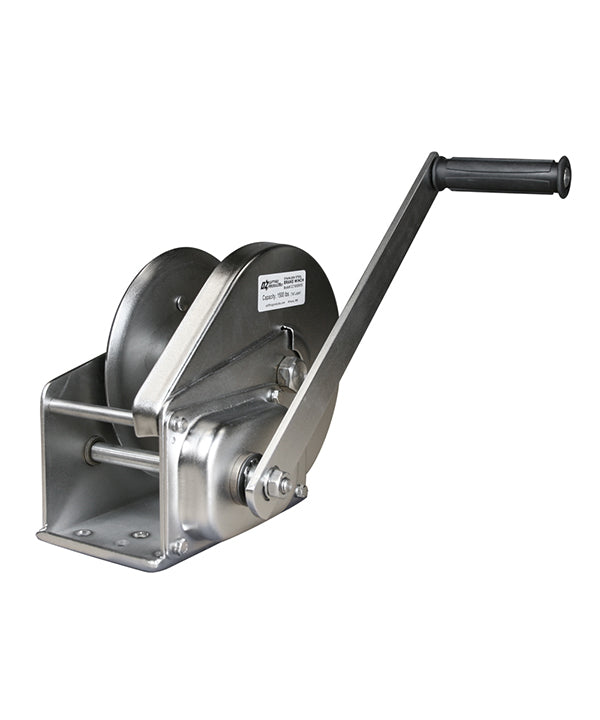 OZ Lifting Hand Brake Winch– The OZ Lifting hand brake winches are all steel, hand operated winches with capacities of 1 ton, 1.5 ton and 2 tons. The winches have a compact design and a large diameter drum for increased efficiency. The rubber grip handle makes the winch easier to operate and the fully enclosed gearing system ensures smooth operations over time by preventing contaminants and debris from clogging the system. The winch is available carbon steel and stainless steel models. – Now available at MT